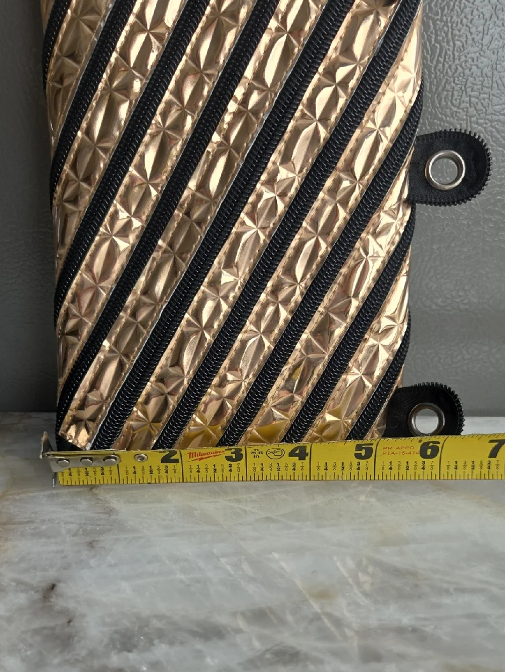 Rose Gold Zipit Pencil Case With 3 Ring